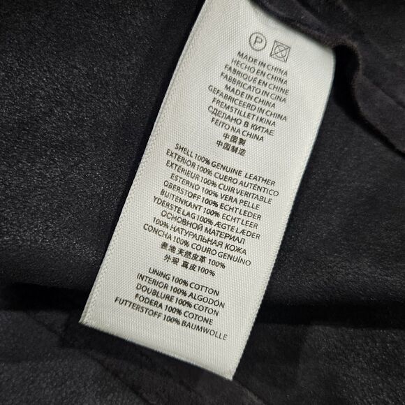 Michael Kors Black Suede Leather Lagenlook Grunge Full Zip Hooded Jacket Medium - Picture 9 of 14